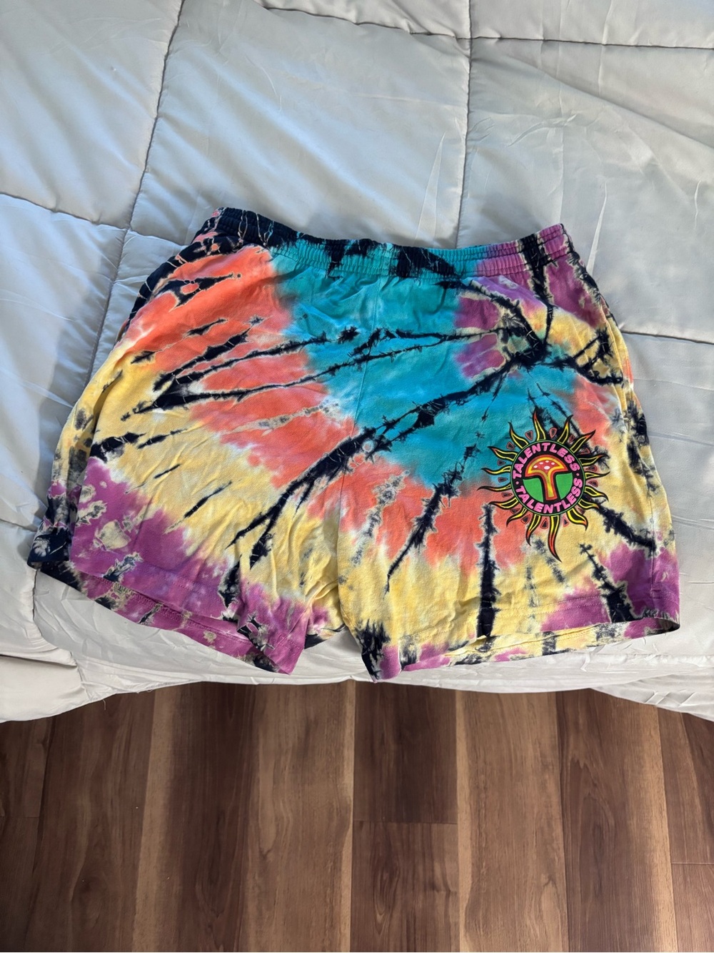 TALENTLESS Multicolor Tie-Dye Men’s Hybrid Shorts with Sun Logo